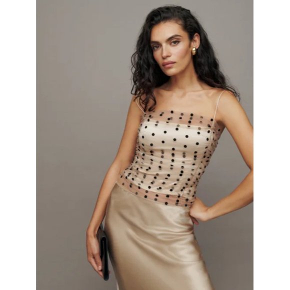 Reformation Beige and Black Dot Camisole - Picture 6 of 9